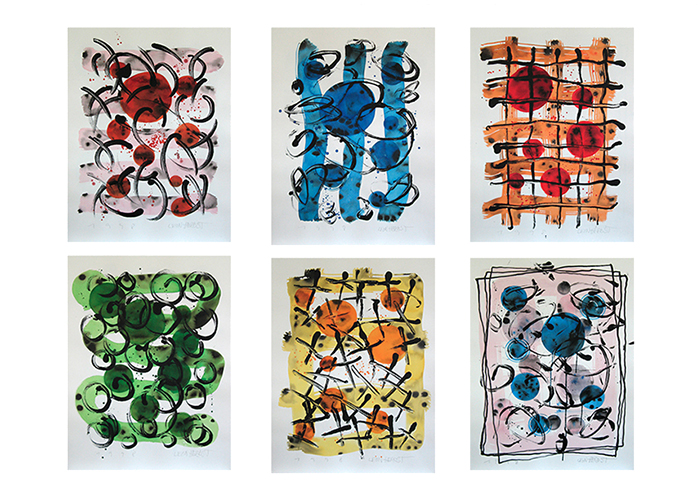 Symphonie 1-6 • je 67 x 50 cm • Acryl auf Büttenpapier